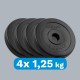 Bituminių svarelių rinkinys 4x1.25kg, skylė 31mm, klasikinė plokštė, REBEL ACTIVE