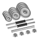 Chrome-plated, adjustable cast iron dumbbells in a case with a bar, set 20kg REBEL ACTIVE Chrome-plated, adjustable cast iron dumbbells in a case with a bar, set 20kg REBEL ACTIVE