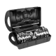 Chrome-plated, adjustable cast iron dumbbells in a case with a bar, set 20kg REBEL ACTIVE Chrome-plated, adjustable cast iron dumbbells in a case with a bar, set 20kg REBEL ACTIVE