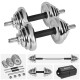 Chrome-plated, adjustable cast iron dumbbells in a case with a bar, set 20kg REBEL ACTIVE Chrome-plated, adjustable cast iron dumbbells in a case with a bar, set 20kg REBEL ACTIVE