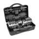 Chrome-plated, adjustable cast iron dumbbells in a case with a bar, set 30kg REBEL ACTIVE Chrome-plated, adjustable cast iron dumbbells in a case with a bar, set 30kg REBEL ACTIVE