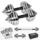 Chrome-plated, adjustable cast iron dumbbells in a case with a bar, set 30kg REBEL ACTIVE Chrome-plated, adjustable cast iron dumbbells in a case with a bar, set 30kg REBEL ACTIVE