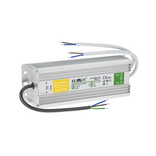 Diodų girliandos maitinimo šaltinis W-120W-12V 10A IP67 Diodų girliandos maitinimo šaltinis W-120W-12V 10A IP67