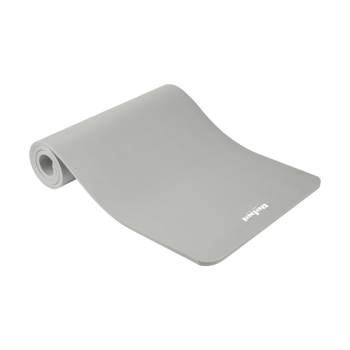 Gymnastic mat for yoga, pilates, fitness, 183x61cm, 1.5cm thick, NBR material, gray, REBEL ACTIVE Gymnastic mat for yoga, pilates, fitness, 183x61cm, 1.5cm thick, NBR material, gray, REBEL ACTIVE