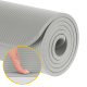 Gymnastics mat for yoga, pilates, fitness, 183x61cm, 1cm thick, NBR material, gray, REBEL ACTIVE Gymnastics mat for yoga, pilates, fitness, 183x61cm, 1cm thick, NBR material, gray, REBEL ACTIVE