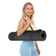 Gymnastics mat for yoga, pilates, fitness, 183x61cm, 1cm thick, TPE material, black, REBEL ACTIVE Gymnastics mat for yoga, pilates, fitness, 183x61cm, 1cm thick, TPE material, black, REBEL ACTIVE