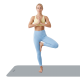 Gymnastics mat for yoga, pilates, fitness, 183x61cm, 1cm thick, TPE material, gray, REBEL ACTIVE