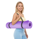 Gimnastikos kilimėlis jogai, pilatesui, fitnesui, 183x61cm, 1cm storio, TPE medžiaga, violetinė, REBEL ACTIVE Gimnastikos kilimėlis jogai, pilatesui, fitnesui, 183x61cm, 1cm storio, TPE medžiaga, violetinė, REBEL ACTIVE