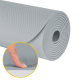 Gymnastics mat for yoga, pilates, fitness, 183x61cm, 4mm thick, TPE material, gray, REBEL ACTIVE Gymnastics mat for yoga, pilates, fitness, 183x61cm, 4mm thick, TPE material, gray, REBEL ACTIVE