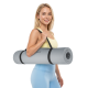Gymnastics mat for yoga, pilates, fitness, 183x61cm, 4mm thick, TPE material, gray, REBEL ACTIVE Gymnastics mat for yoga, pilates, fitness, 183x61cm, 4mm thick, TPE material, gray, REBEL ACTIVE
