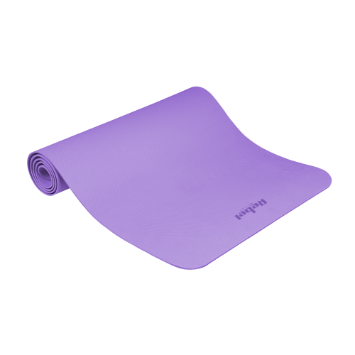 Gymnastics mat for yoga, pilates, fitness, 183x61cm, 4mm thick, TPE material, purple, REBEL ACTIVE Gymnastics mat for yoga, pilates, fitness, 183x61cm, 4mm thick, TPE material, purple, REBEL ACTIVE