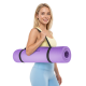 Gymnastics mat for yoga, pilates, fitness, 183x61cm, 4mm thick, TPE material, purple, REBEL ACTIVE Gymnastics mat for yoga, pilates, fitness, 183x61cm, 4mm thick, TPE material, purple, REBEL ACTIVE
