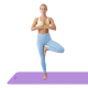 Gymnastics mat for yoga, pilates, fitness, 183x61cm, 4mm thick, TPE material, purple, REBEL ACTIVE Gymnastics mat for yoga, pilates, fitness, 183x61cm, 4mm thick, TPE material, purple, REBEL ACTIVE
