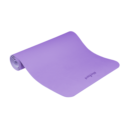 Gymnastics mat for yoga, pilates, fitness, 183x61cm, 4mm thick, TPE material, purple, REBEL ACTIVE Gymnastics mat for yoga, pilates, fitness, 183x61cm, 4mm thick, TPE material, purple, REBEL ACTIVE