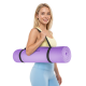 Gymnastics mat for yoga, pilates, fitness, 183x61cm, 4mm thick, TPE material, purple, REBEL ACTIVE Gymnastics mat for yoga, pilates, fitness, 183x61cm, 4mm thick, TPE material, purple, REBEL ACTIVE