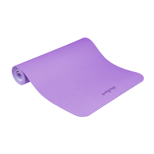 Gymnastics mat for yoga, pilates, fitness, 183x61cm, 6mm thick, TPE material, purple, REBEL ACTIVE Gymnastics mat for yoga, pilates, fitness, 183x61cm, 6mm thick, TPE material, purple, REBEL ACTIVE