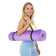 Gymnastics mat for yoga, pilates, fitness, 183x61cm, 6mm thick, TPE material, purple, REBEL ACTIVE Gymnastics mat for yoga, pilates, fitness, 183x61cm, 6mm thick, TPE material, purple, REBEL ACTIVE