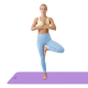 Gymnastics mat for yoga, pilates, fitness, 183x61cm, 6mm thick, TPE material, purple, REBEL ACTIVE Gymnastics mat for yoga, pilates, fitness, 183x61cm, 6mm thick, TPE material, purple, REBEL ACTIVE