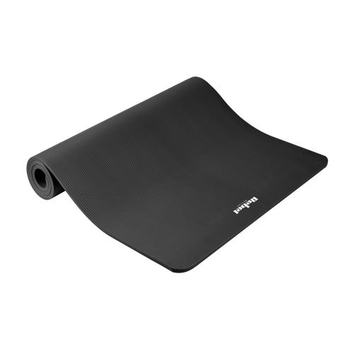 Gymnastics mat for yoga, pilates, fitness, 190x100cm, 1.5cm thick, NBR material, black, REBEL ACTIVE Gymnastics mat for yoga, pilates, fitness, 190x100cm, 1.5cm thick, NBR material, black, REBEL ACTIVE
