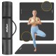 Gymnastics mat for yoga, pilates, fitness, 190x100cm, 1.5cm thick, NBR material, black, REBEL ACTIVE Gymnastics mat for yoga, pilates, fitness, 190x100cm, 1.5cm thick, NBR material, black, REBEL ACTIVE