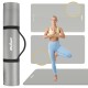 Gymnastic mat for yoga, pilates, fitness, 190x100cm, 1.5cm thick, NBR material, gray, REBEL ACTIVE Gymnastic mat for yoga, pilates, fitness, 190x100cm, 1.5cm thick, NBR material, gray, REBEL ACTIVE