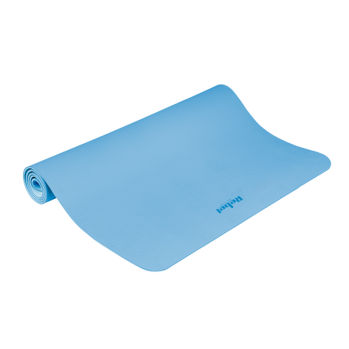 Gymnastics mat for yoga, pilates, fitness, 200x115cm, 1cm thick, TPE material, blue, REBEL ACTIVE Gymnastics mat for yoga, pilates, fitness, 200x115cm, 1cm thick, TPE material, blue, REBEL ACTIVE