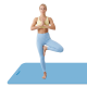Gymnastics mat for yoga, pilates, fitness, 200x115cm, 1cm thick, TPE material, blue, REBEL ACTIVE Gymnastics mat for yoga, pilates, fitness, 200x115cm, 1cm thick, TPE material, blue, REBEL ACTIVE