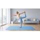 Gymnastics mat for yoga, pilates, fitness, 200x115cm, 1cm thick, TPE material, blue, REBEL ACTIVE Gymnastics mat for yoga, pilates, fitness, 200x115cm, 1cm thick, TPE material, blue, REBEL ACTIVE