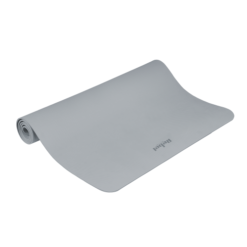 Gymnastics mat for yoga, pilates, fitness, 200x115cm, 1cm thick, TPE material, gray, REBEL ACTIVE Gymnastics mat for yoga, pilates, fitness, 200x115cm, 1cm thick, TPE material, gray, REBEL ACTIVE