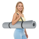 Gymnastics mat for yoga, pilates, fitness, 200x115cm, 1cm thick, TPE material, gray, REBEL ACTIVE Gymnastics mat for yoga, pilates, fitness, 200x115cm, 1cm thick, TPE material, gray, REBEL ACTIVE