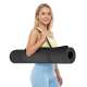 Gymnastics mat for yoga, pilates, fitness, 200x90cm, 1cm thick, TPE material, black, REBEL ACTIVE Gymnastics mat for yoga, pilates, fitness, 200x90cm, 1cm thick, TPE material, black, REBEL ACTIVE