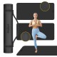 Gymnastics mat for yoga, pilates, fitness, 200x90cm, 1cm thick, TPE material, black, REBEL ACTIVE Gymnastics mat for yoga, pilates, fitness, 200x90cm, 1cm thick, TPE material, black, REBEL ACTIVE