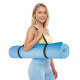Gymnastics mat for yoga, pilates, fitness, 200x90cm, 1cm thick, TPE material, blue, REBEL ACTIVE