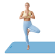Gymnastics mat for yoga, pilates, fitness, 200x90cm, 1cm thick, TPE material, blue, REBEL ACTIVE