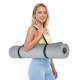 Gymnastics mat for yoga, pilates, fitness, 200x90cm, 1cm thick, TPE material, gray, REBEL ACTIVE