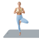 Gymnastics mat for yoga, pilates, fitness, 200x90cm, 1cm thick, TPE material, gray, REBEL ACTIVE
