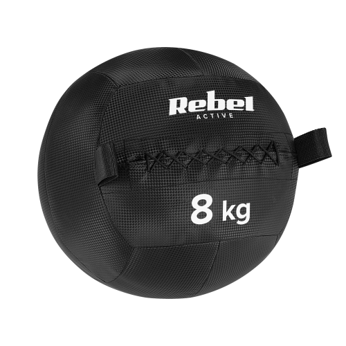 Medicine ball for fitness and rehabilitation exercises, 8 kg, REBEL ACTIVE Medicine ball for fitness and rehabilitation exercises, 8 kg, REBEL ACTIVE