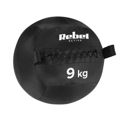 Medicine ball for fitness and rehabilitation exercises, 9 kg, REBEL ACTIVE Medicine ball for fitness and rehabilitation exercises, 9 kg, REBEL ACTIVE