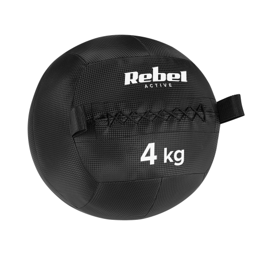 Medicine ball for fitness and rehabilitation exercises, 4 kg, REBEL ACTIVE Medicine ball for fitness and rehabilitation exercises, 4 kg, REBEL ACTIVE