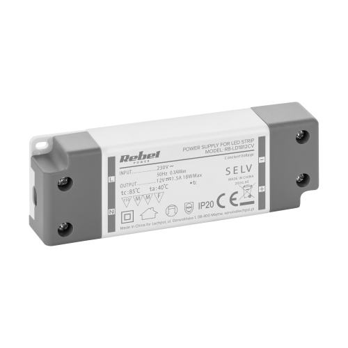 Rebel power supply for LED strings 12V/1.5A max.18W IP20 Rebel power supply for LED strings 12V/1.5A max.18W IP20