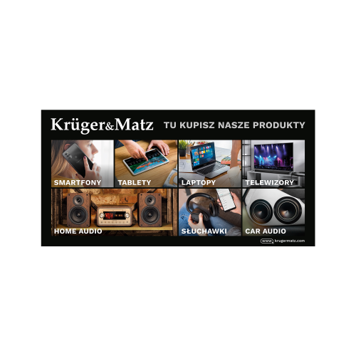 >Kruger&Matz reklaminė juosta – čia galite įsigyti mūsų gaminių (200 x 100 cm) >Kruger&Matz reklaminė juosta – čia galite įsigyti mūsų gaminių (200 x 100 cm)
