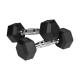 Rubber-coated cast iron dumbbells HEX 2x2.5 kg REBEL ACTIVE Rubber-coated cast iron dumbbells HEX 2x2.5 kg REBEL ACTIVE