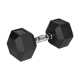 Rubberized cast iron dumbbells HEX 2x15 kg REBEL ACTIVE