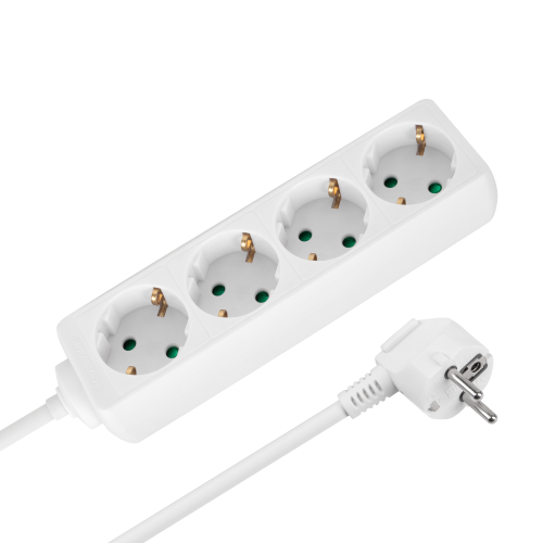 Extension cord 4 sockets 3m German type without switch (3x1.5mm) Rebel white Extension cord 4 sockets 3m German type without switch (3x1.5mm) Rebel white