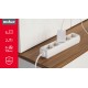 Extension cord 5 sockets 2m German type without switch (3x1.5mm) Rebel white