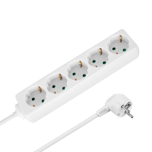 Extension cord 5 sockets 5m German type without switch (3x1.5mm) Rebel white Extension cord 5 sockets 5m German type without switch (3x1.5mm) Rebel white