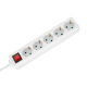 Extension cord 5 sockets 2m German type with switch (3x1.5mm) Rebel white