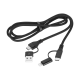 Cable USB A/C plug - USB C/lightning plug (2+2) 1m