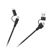 Kabelis USB A/C kištukas - USB C/žaibo kištukas (2+2) 1m