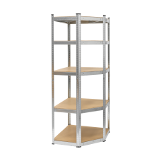 Corner warehouse shelf 180x40x70 silver Rebel